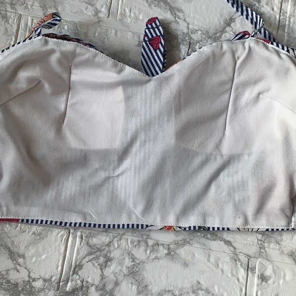 Floral Spaghetti Bralette Top Front Knot - Picture 8 of 10